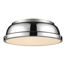 Golden 3602-14 PW-CH - Yep by Golden Lighting Duncan 2-light Flush Mount in Pewter and Chrome shade